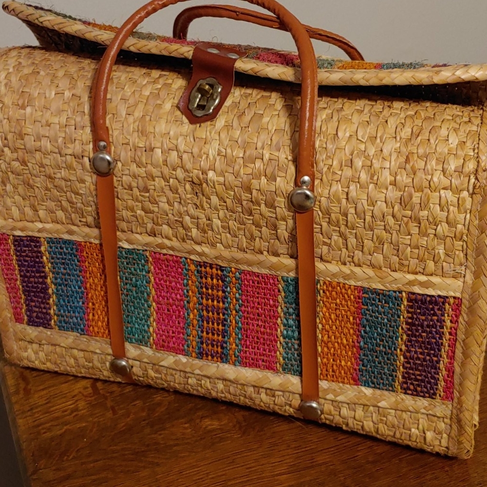 Fun wicker tote.